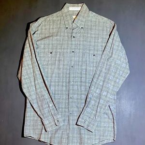 Perry Ellis Long Sleeve Button Down Men’s Shirt | Cotton/Linen/Ramie | Size S